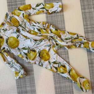 Posh Peanut 0-3 month lemon ruffle butt pajamas